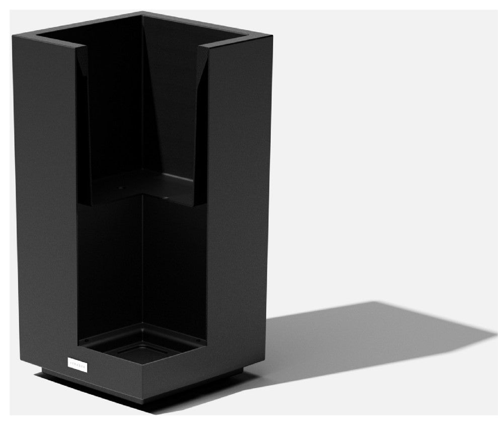 Veradek Block Series Pedestal Planter, Black, Short