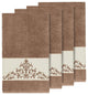 Scarlet 4-Piece Embellished Bath Towel Set, Latte