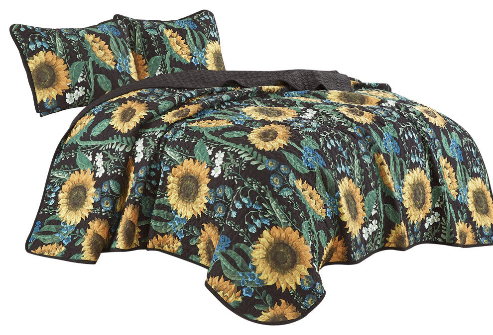 Sunny 3 Piece Bedspread Set, Queen