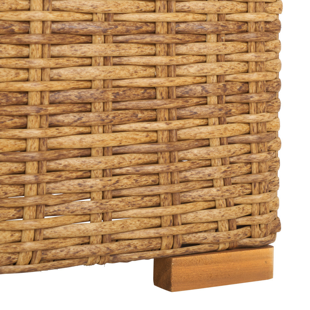 Safavieh Couture Indoor-Outdoor Anguilla Wicker Chaise Sofa, Natural/White