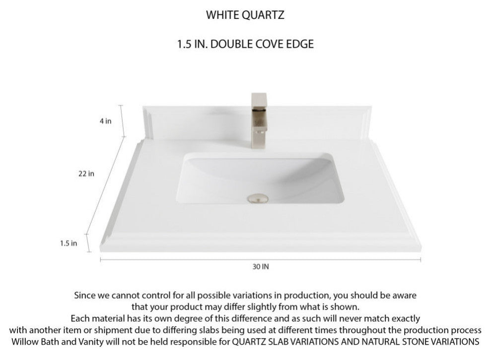 Aberdeen 30 Single Sink Bath Vanity in Hale Navy Blue  1.5" White Quartz