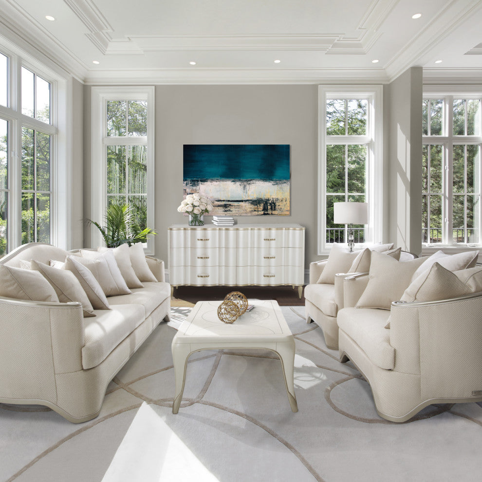 London Place Rectangular Cocktail Table - Creamy Pearl