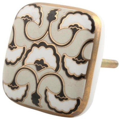 Set of Four Square Ceramic Drawer Knobs