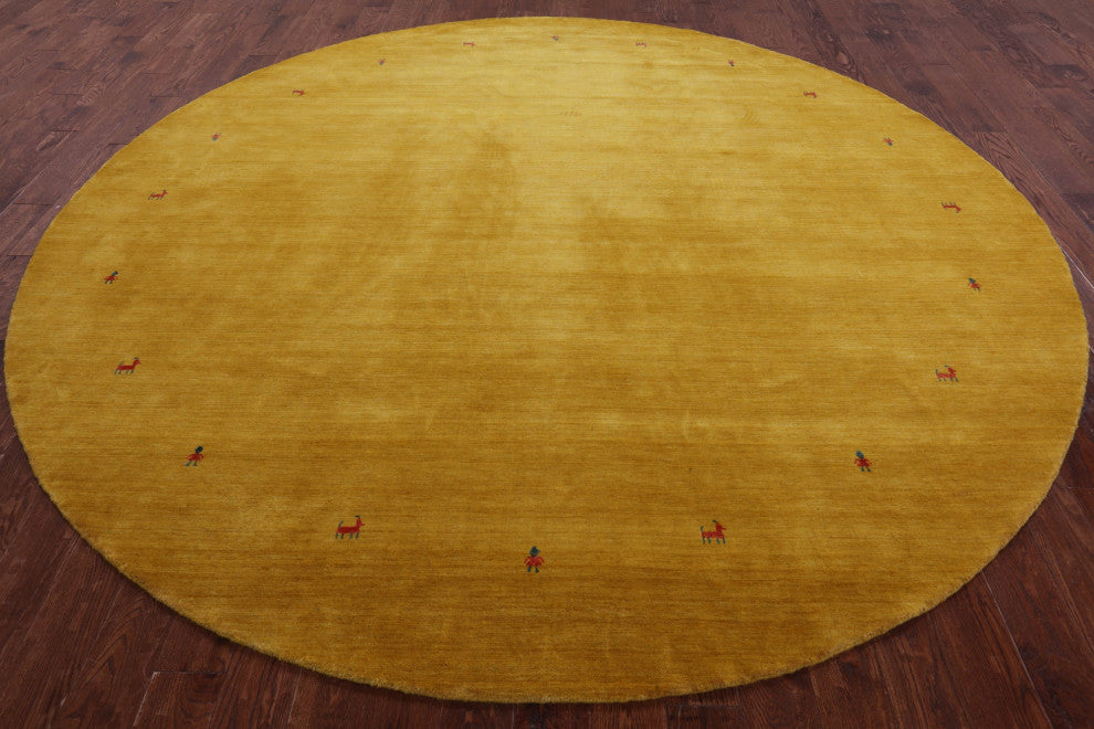 10' Round Persian Gabbeh Handmade Wool Rug - Q15166