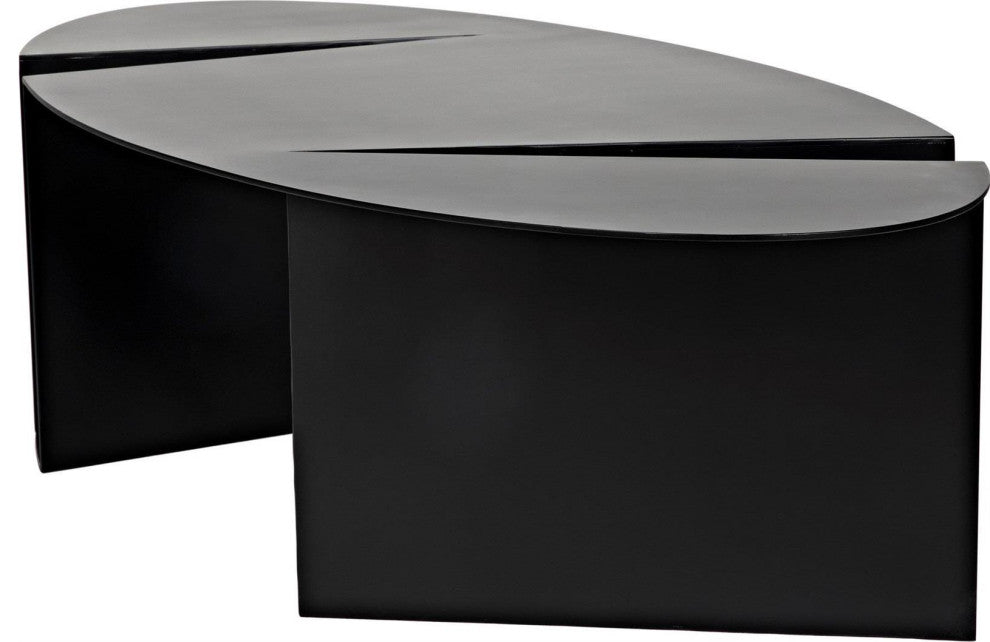 Matte Black Steel Coffee Table, Traditional