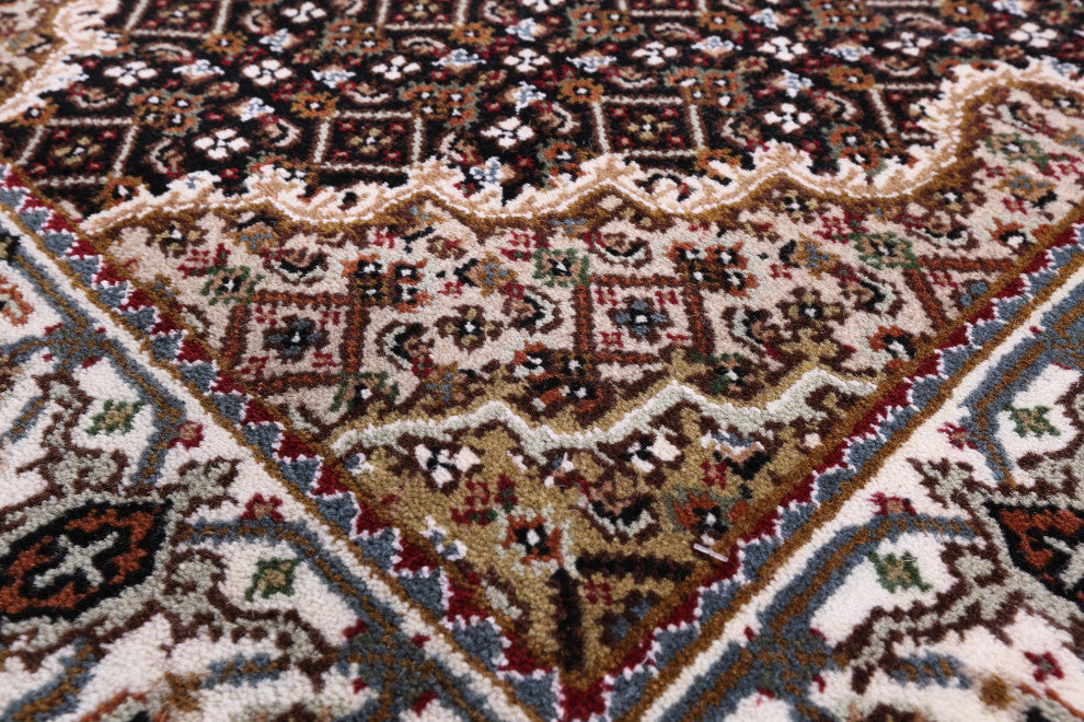 Runner Persian Tabriz Wool and Silk Hand Knotted Rug 2' 8" X 19' 10" Q5976
