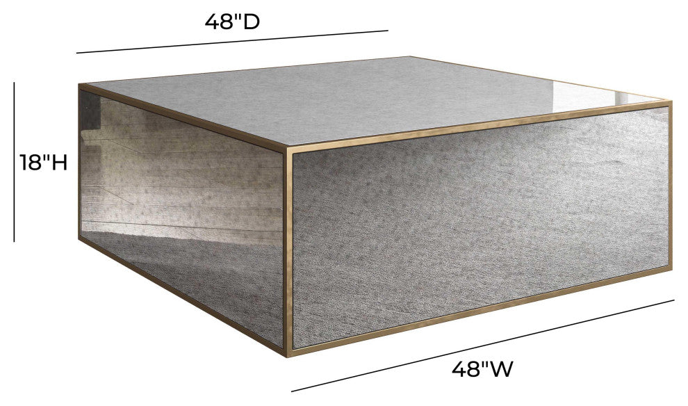 Lana Mirrored Large Coffee Table