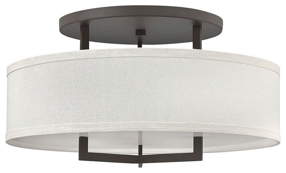 Hinkley Hampton Large Semi-Flush Mount, Buckeye Bronze