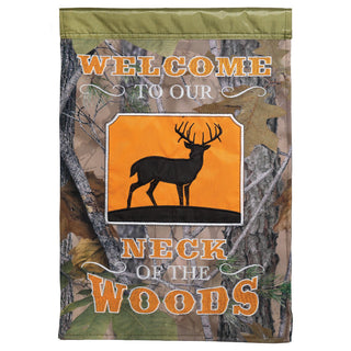 Welcome Woods Applique, Large Flag