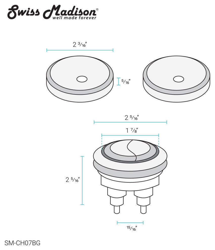 Toilet Hardware, SM-2T120, Rose Gold