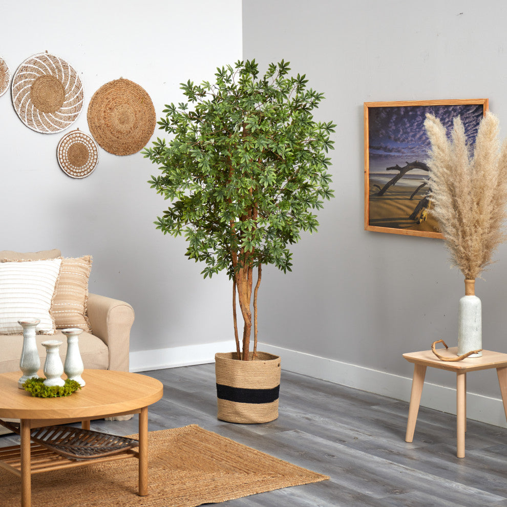 T2900 6 Japanese Maple Artificial Tree in Handmade Natural Cotton Planter