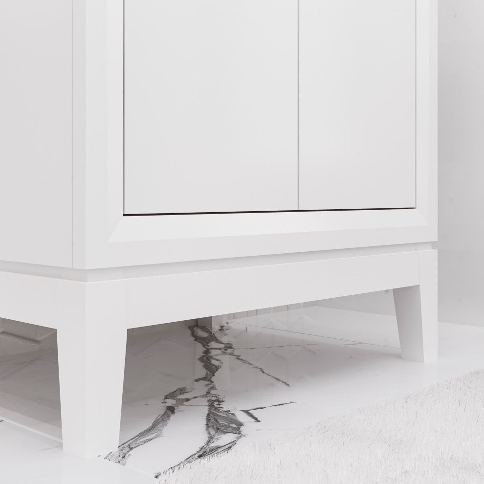 Elise 24 In. Integrated Ceramic Sink Top Vanity in Pure White