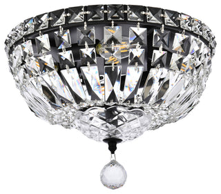 Elegant Lighting V2528F12/RC Tranquil 4 Light 12"W Flush Mount - Black