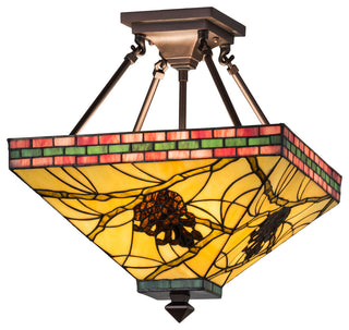 14 Square Pinecone Mission Inverted Pendant