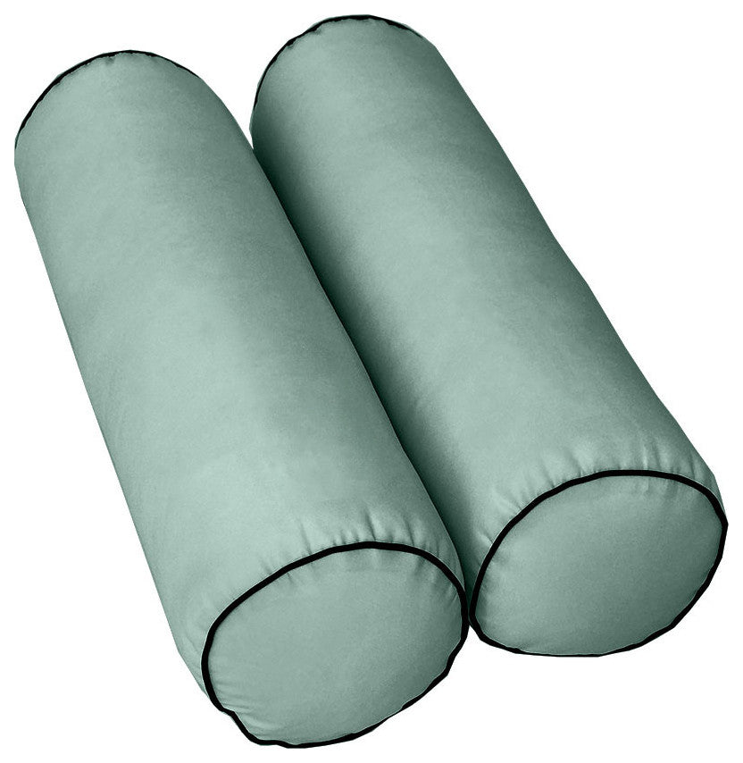 Style 6 Twin-XL Contrast Pipe Trim Bolster Pillow Outdoor Slip Cover ONLY AD002