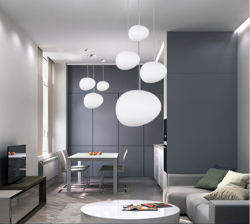 Nordic White Glass LED Pendant Lamps For Dining room, Cafe, Pd005a