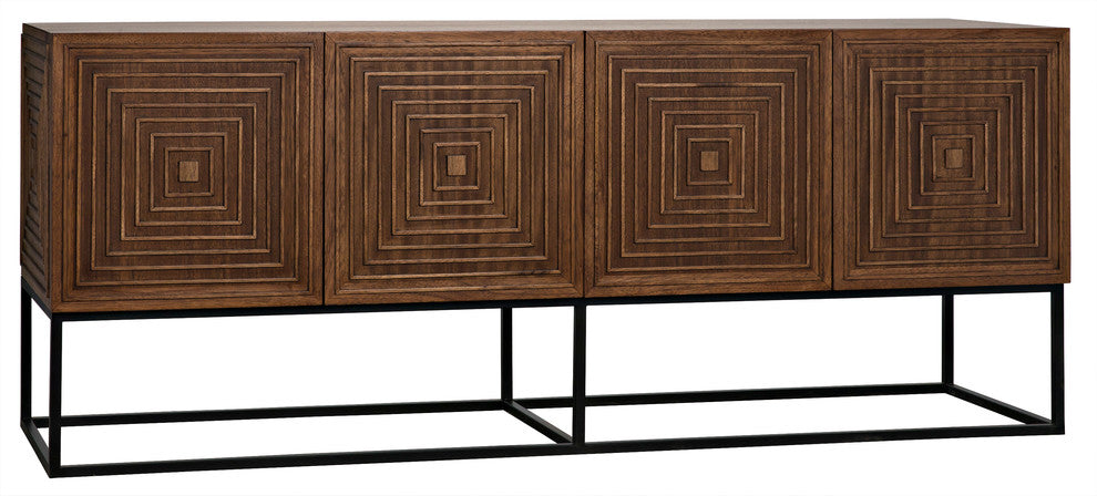 NOIR Furniture - Lanon Sideboard with Metal Base, Dark Walnut - GCON289DW