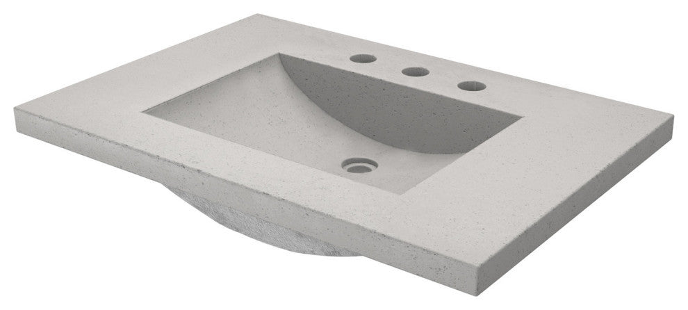 Palomar Vanity Top and Integral Sink, Ash, 30", 8" Widespread Cutout