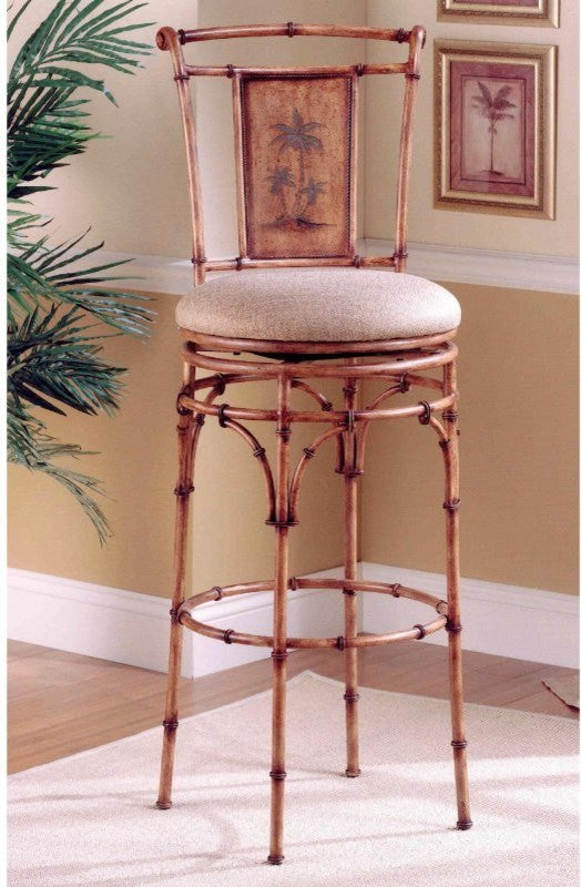 West Palm Swivel Counter Stool, Burnished Brown