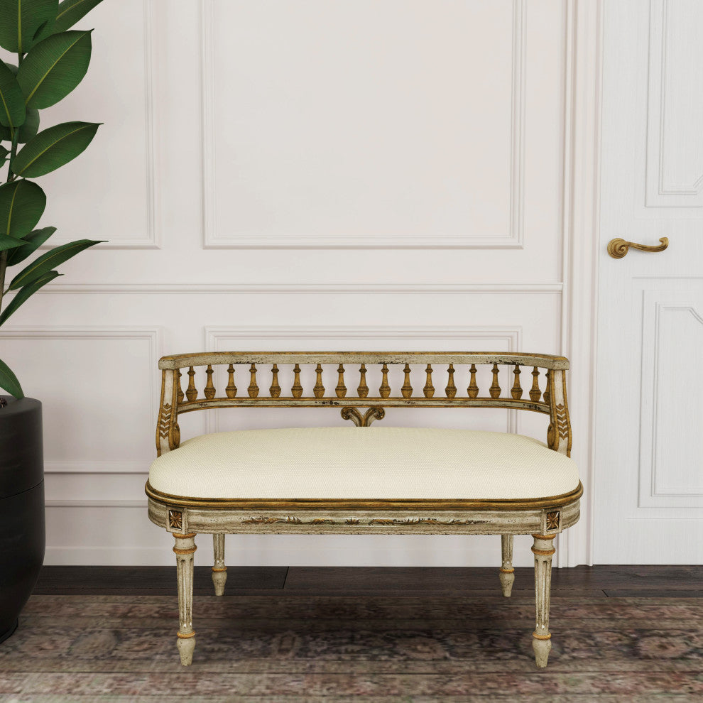 Butler Mansfield Guilded Cream Bench