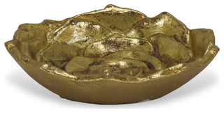 Cast Iron Lotus Table Decor, Gold