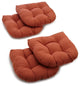 19" U-Shaped Twill Tufted Dining Chair Cushions, Set of 4, Spice