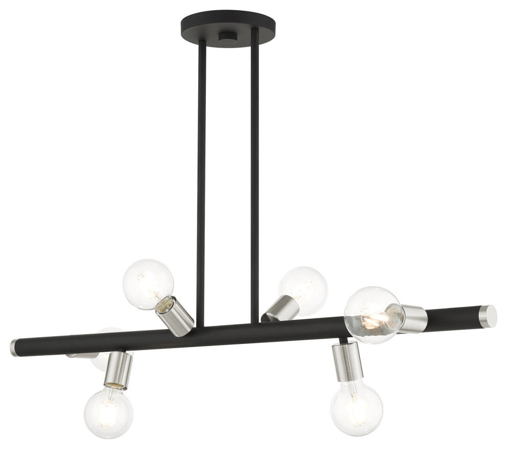 Black Modern, Urban, Scandinavian, Linear Chandelier