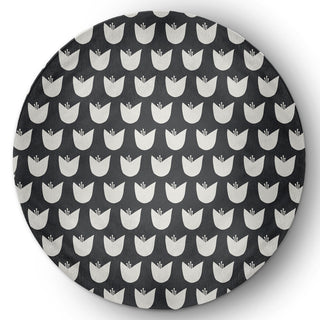 5' Round Simple Tulip Design Spring Chenille Indoor/Outdoor Rug
