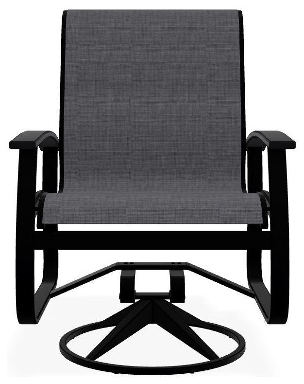 Belle Isle Sling Outdoor Swivel Rocker, Anchor/Black