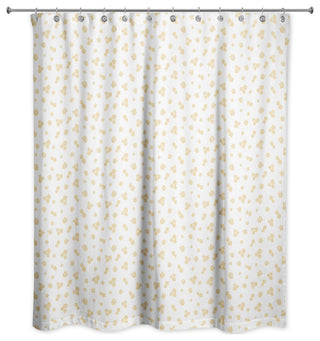 Yellow Daisy Pattern 71x74 Shower Curtain