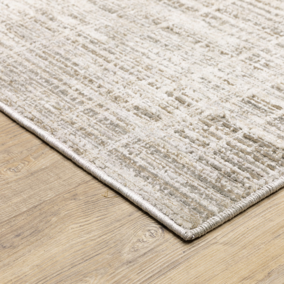 Noble Abstract Etchings Beige/ Ivory Indoor Area Rug, Beige, 3'3"x5'