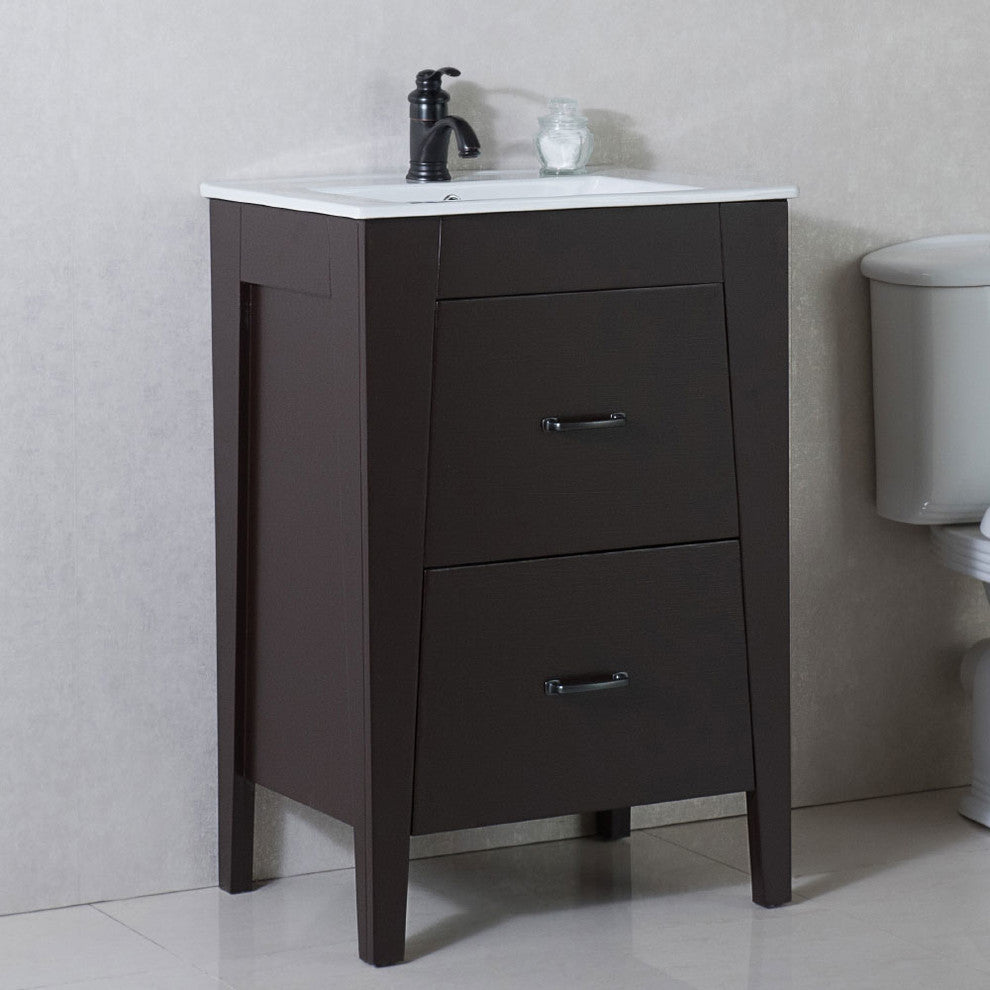 Neylon Single-Sink Vanity, 24", Espresso