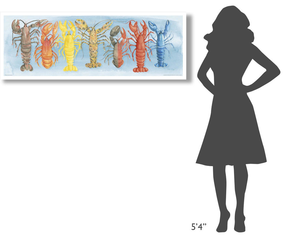 "A Rare Catch Red Lobster" Digital Paper Print by Elyse DeNeige, 56"x20"
