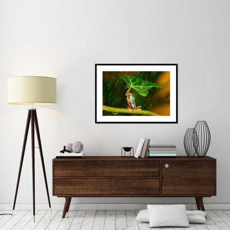 "Ohh Noo - Its Raining" Framed Digital Print by Kutub Uddin, 44x32"