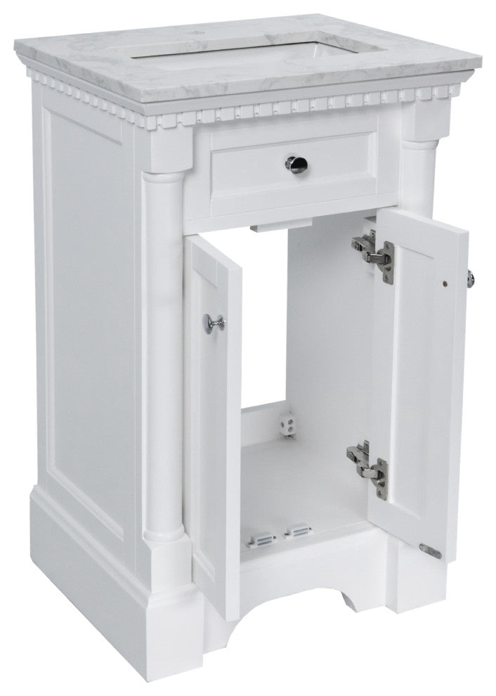 Sydney 20" Bathroom Vanity, Engineered Marble Top, White
