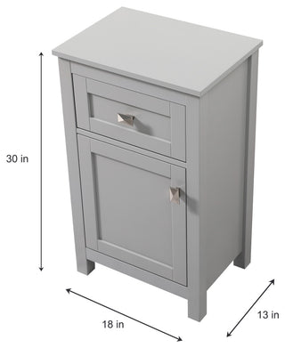 18" Wide Bathroom Storage Freedstanding Cabinet, Grey