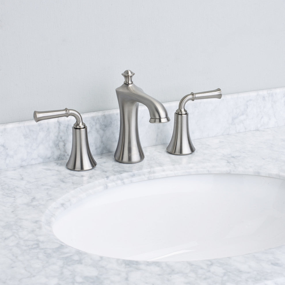 Eviva Oceanbreeze Widespread, 2 Handles Bathroom Faucet, Brushed Nickel