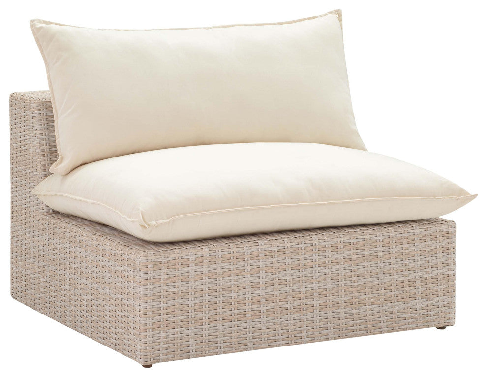 Cali Natural Wicker Outdoor Armless Chair