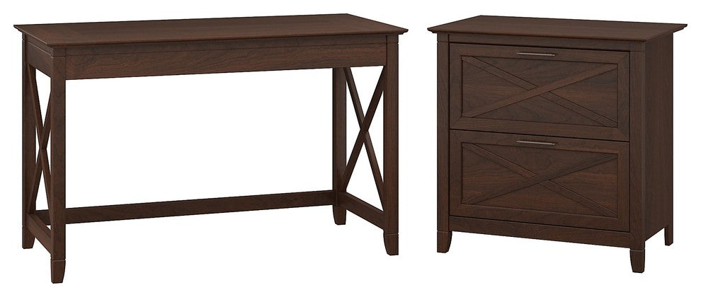 Key West Writing Desk With 2 Drawer Lateral File Cabinet