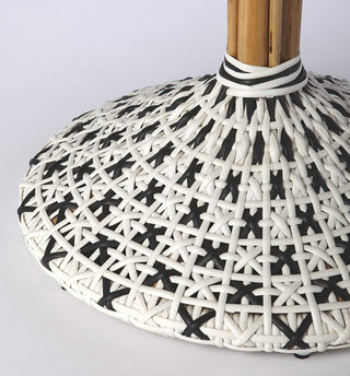 Butler Tenor White & Black Rattan Bistro Table
