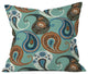 Deny Designs Pimlada Phuapradit Teal Floral Paislys Outdoor Throw Pillow