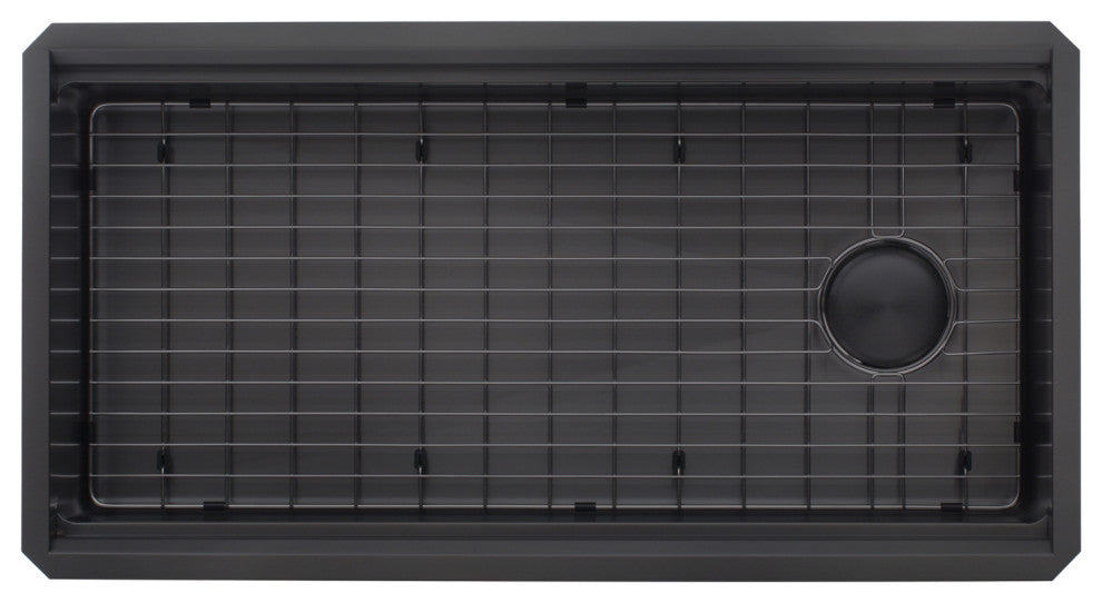 Workstation 32" Undermount Single Bowl Black Kitchen Sink With Faucet