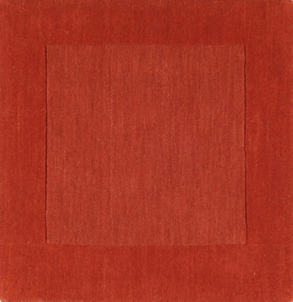 Surya Mystique M-294 Solid & Border Area Rug, Orange, 8' Square