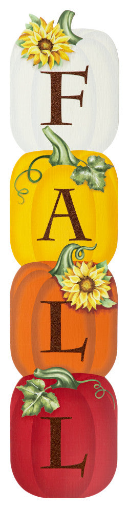 42"H Fall Wood Stacked Pumpkin Porch Decor