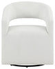 Mindy Boho Boucle Upholstered Swivel Accent Barrel Chair, White