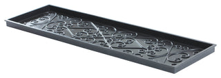 46.5"x14"x1.5" Natural/Recycled Rubber Boot Tray Tan/Blue Coir Insert