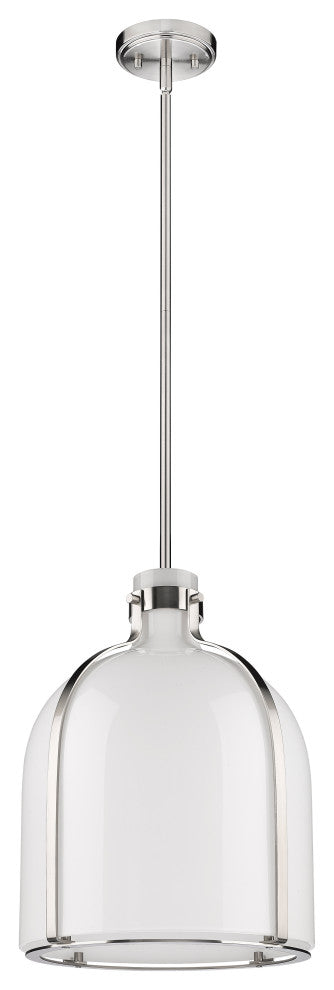 Zlite 818-12BN 1-Light Pendant, White Opal