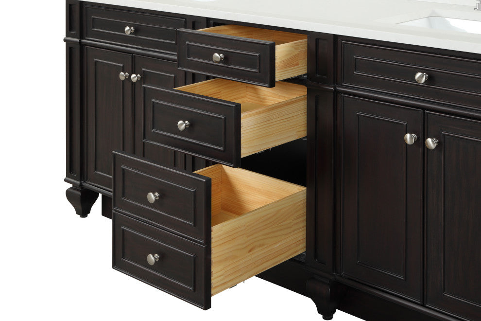 Winston 72" Double Vanity, Espresso