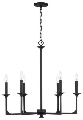 Capital Lighting 437361 Clint 6 Light 28"W Taper Candle - Black Iron
