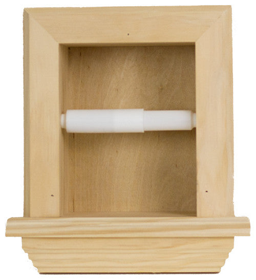 Tampa Recessed Solid Wood Toilet Paper Holder 7 x 8.5, Unfinished